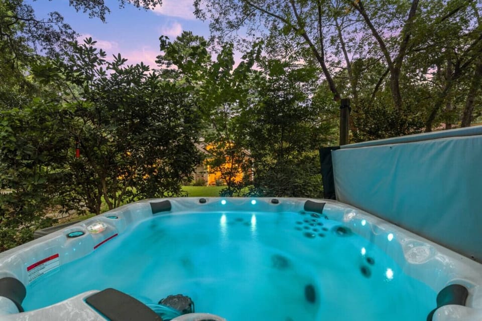 Enjoy twilight away from the crowds in our backyard hot tub.