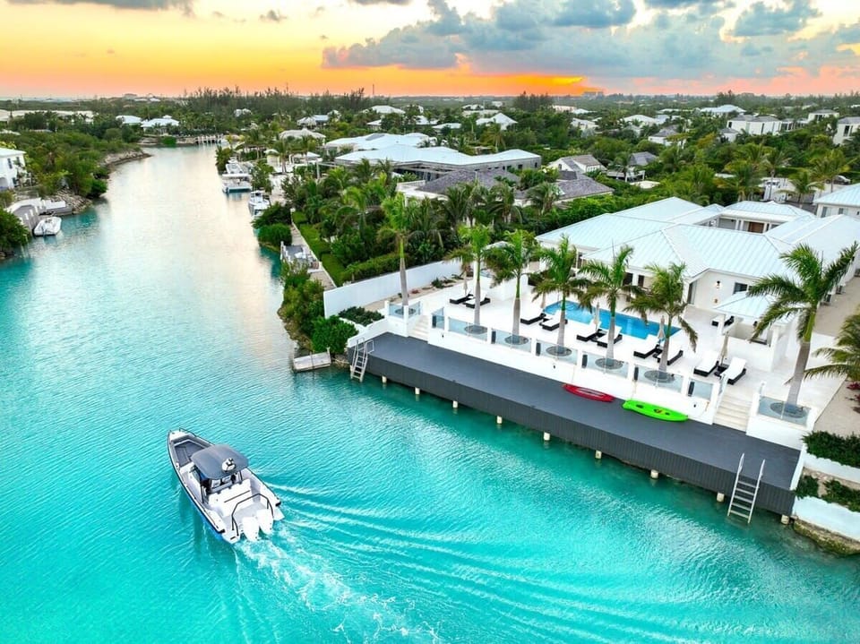 Incredible aerial views of the villa.