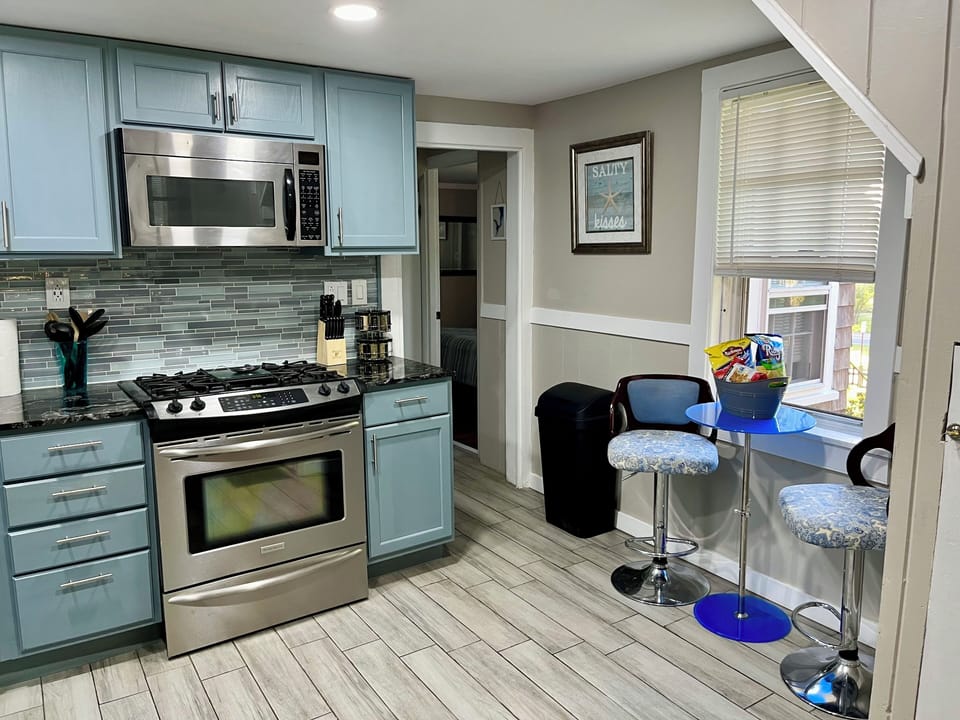 Fully equipped kitchen located in main house