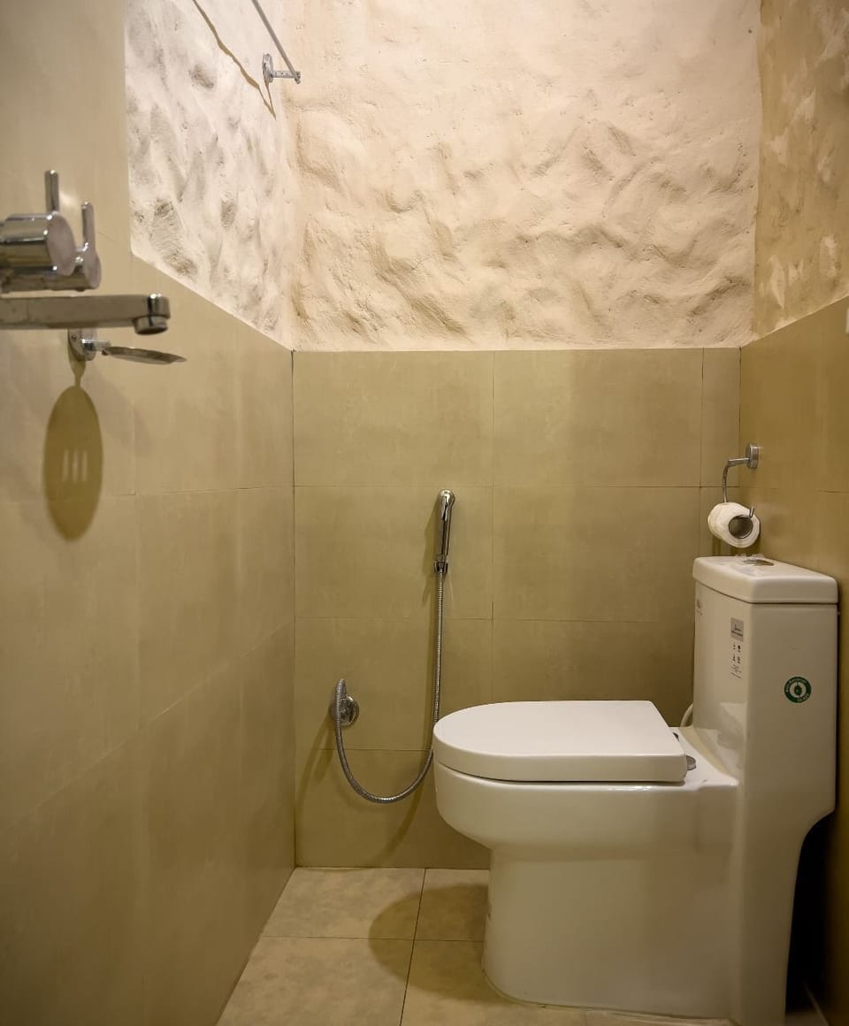 Shower, free toiletries, hair dryer, slippers