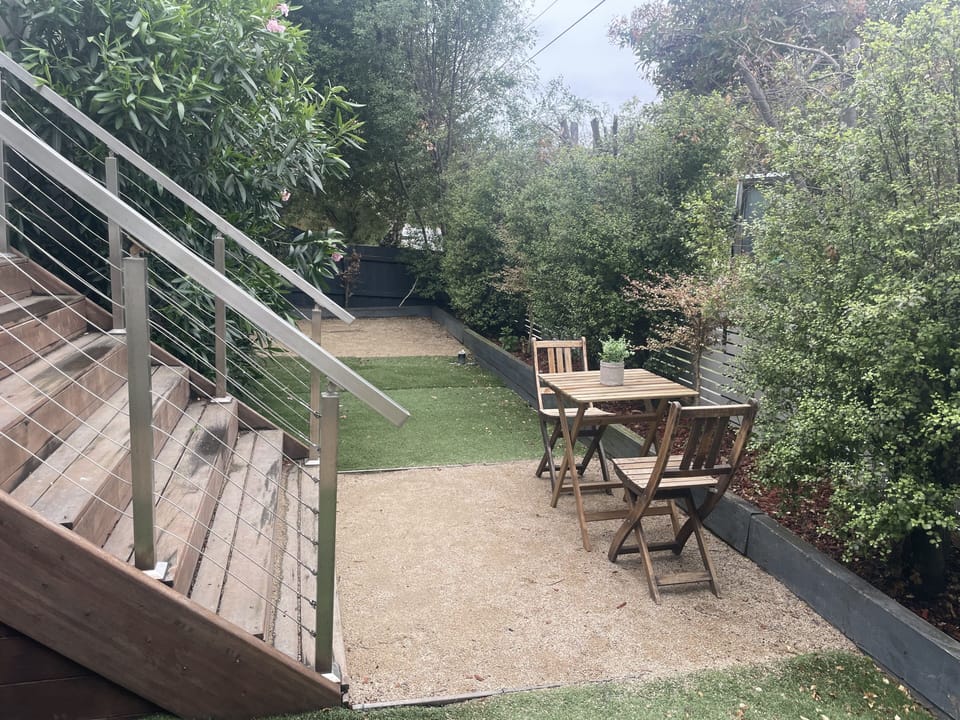 The privacy of the front north facing courtyard