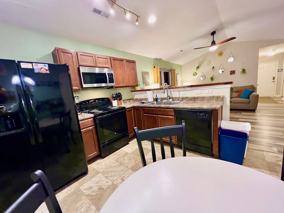 Fully stocked kitchen with everything you need to cook all your meals.