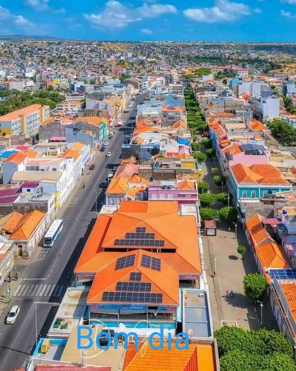 Plateau Neighborhood in City of Praia. Apt is Rua Pedonal's tree covered street