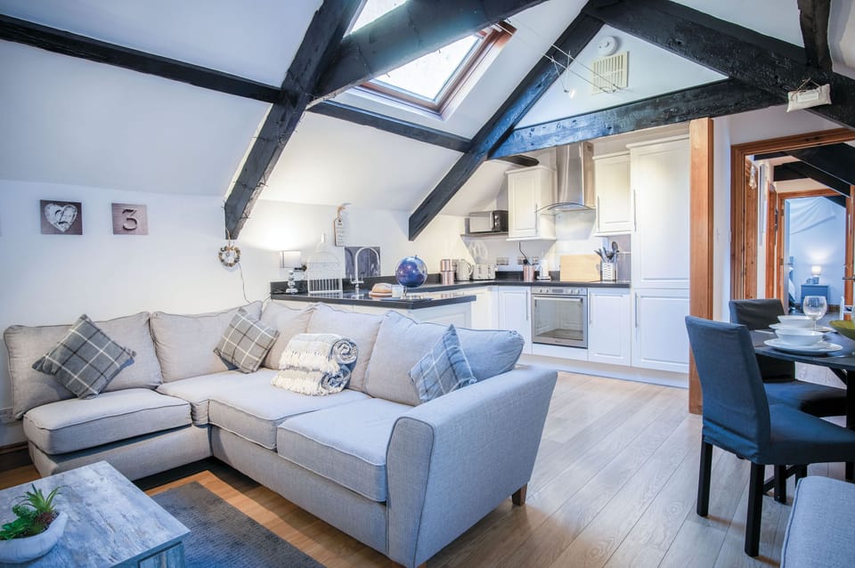 Apartment (2 Bedrooms) | Living area | 32-inch TV with cable channels, fireplace