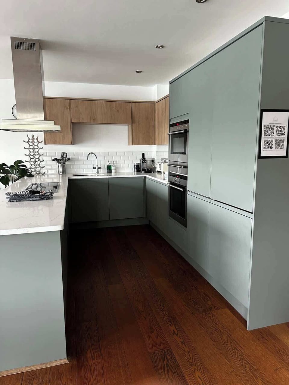 Kitchen in an open plan area with ample space 