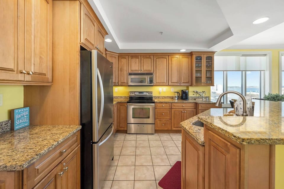 Spacious kitchen with modern appliances 