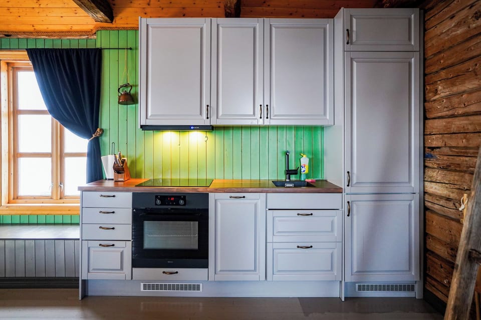 Full-size fridge, microwave, oven, dishwasher