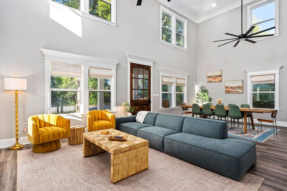 Sink into our extra-large sofa and cozy armchairs after a day exploring Gulfport