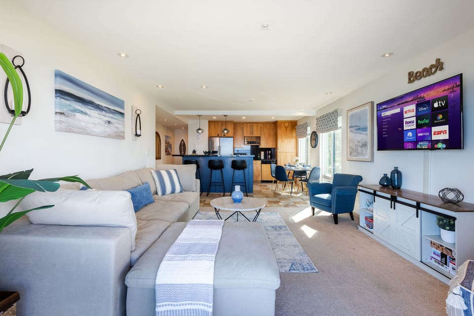 Kitchen is incorporated into the oceanfront experience.