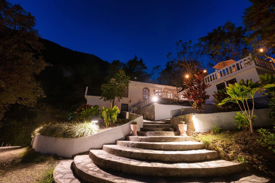 Nightime view of house