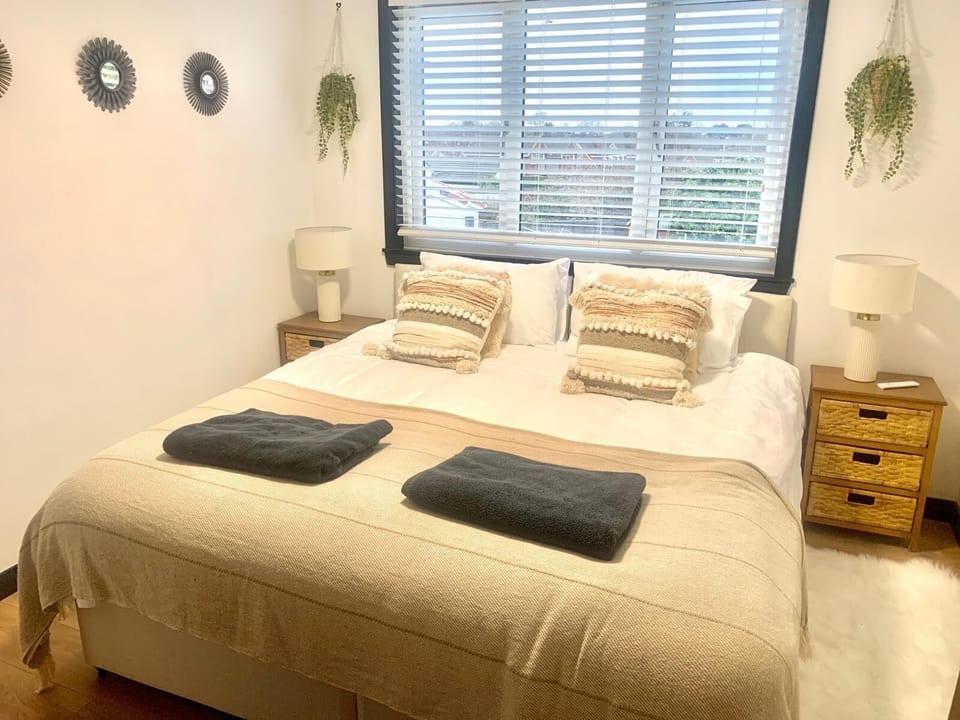 Bedroom 2-The Beige Room-made up as a double bedroom.