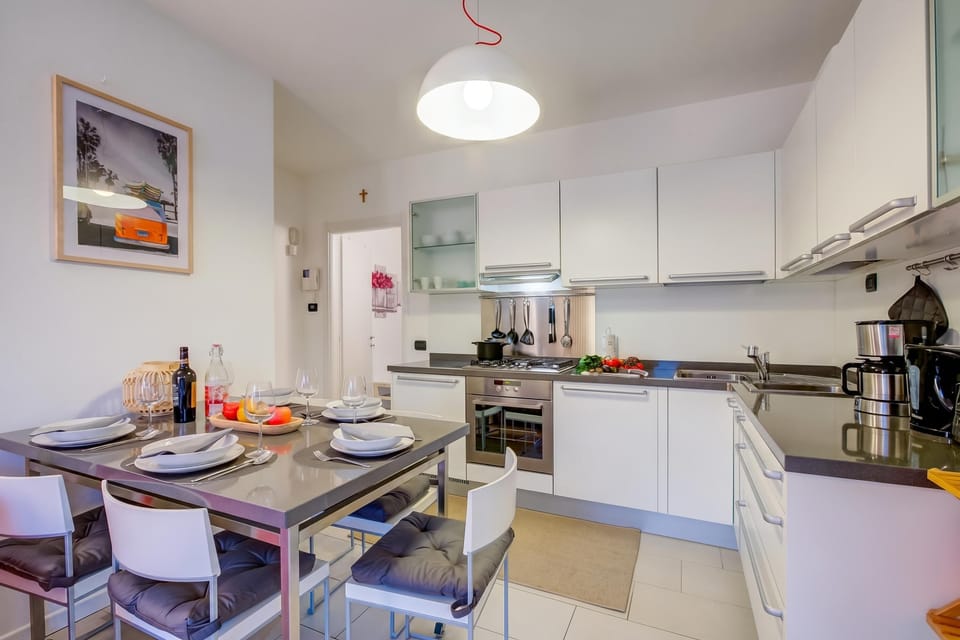 Family Apartment, 1 Bedroom, Balcony (Lenni Apart. Swimming Pool and lake) | Private kitchen | Fridge, oven, stovetop, dishwasher