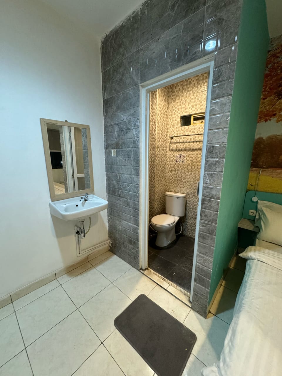 Shower, bidet, towels