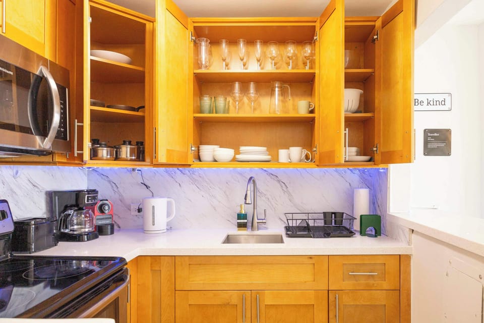 Our kitchen is set up for your cooking adventures