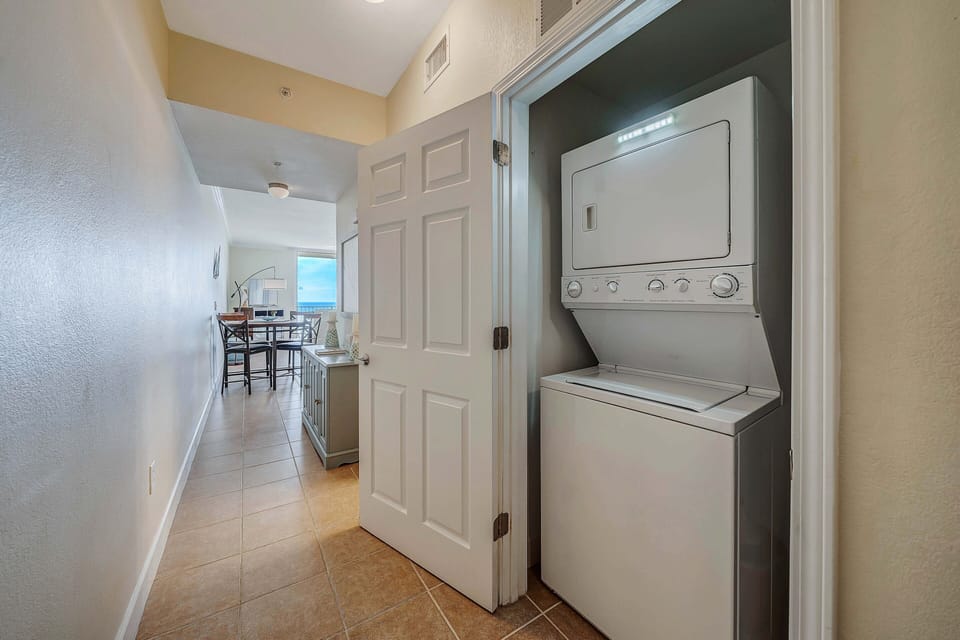 For your convenience, there is also a washing machine and dryer inside the unit.