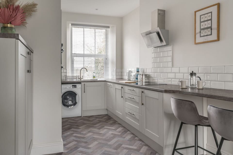 Modern new kitchen with everything you need for a comfortable stay: *induction hob *oven *dishwasher *washing machine *microwave *kettle *toaster
