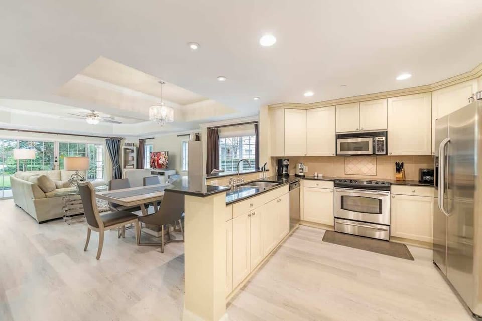Living, dining and kitchen