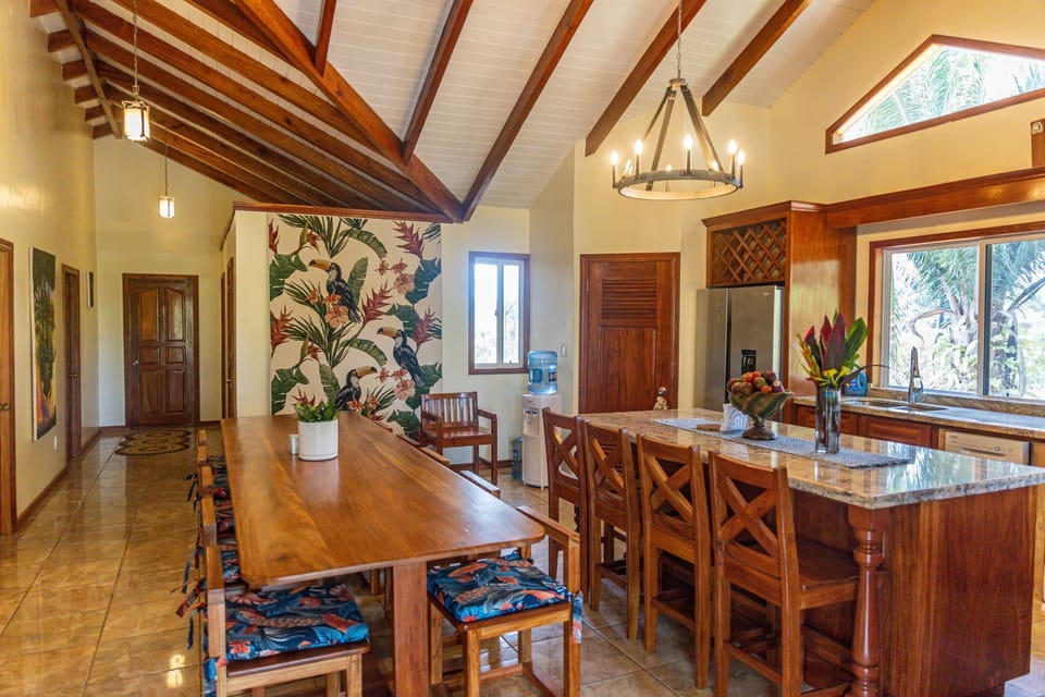 Dining area/kitchen/corridor to bedrooms, beautiful cathedral ceiling.
