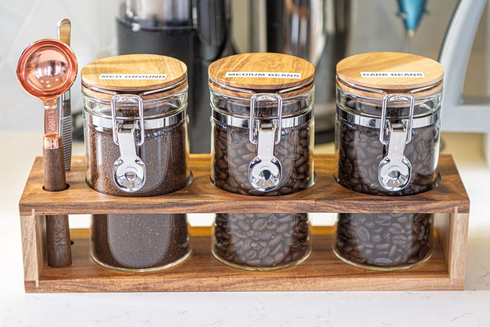 Free Coffee & Beans: Ocean View Coffee Station with Grinder
