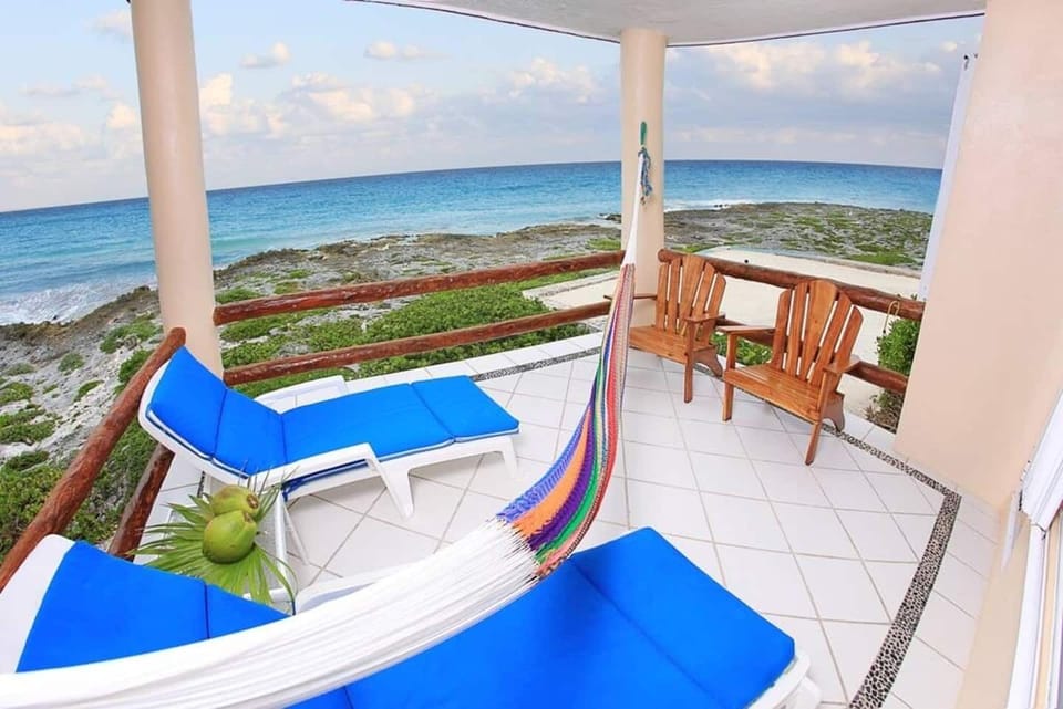 The terrace has spectacular views, and shade!