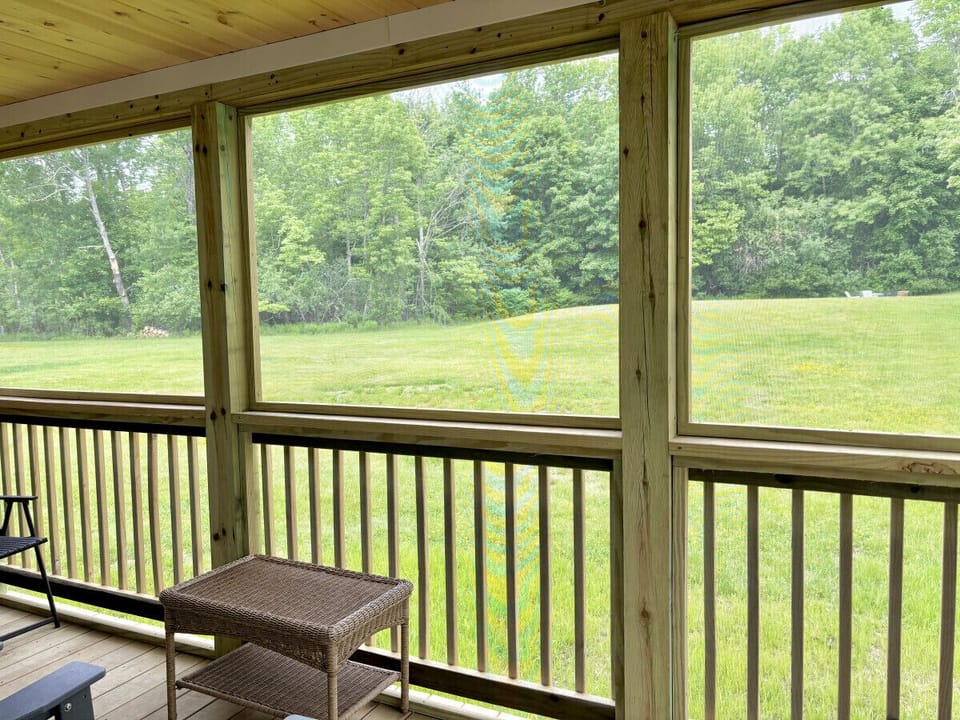 View of the field from the screened porch