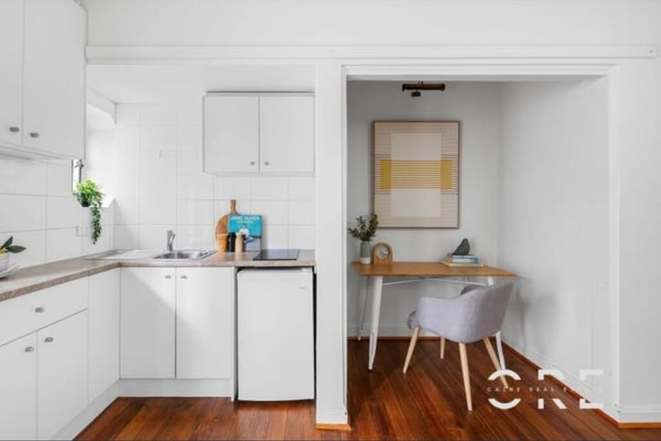 kitchenette and study area
