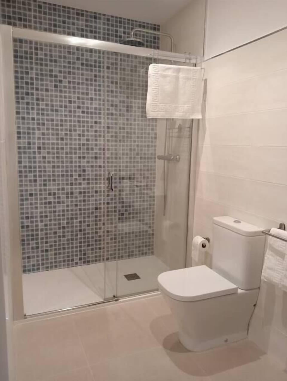 Basic Apartment | Bathroom | Shower, hair dryer, bathrobes, heated floors