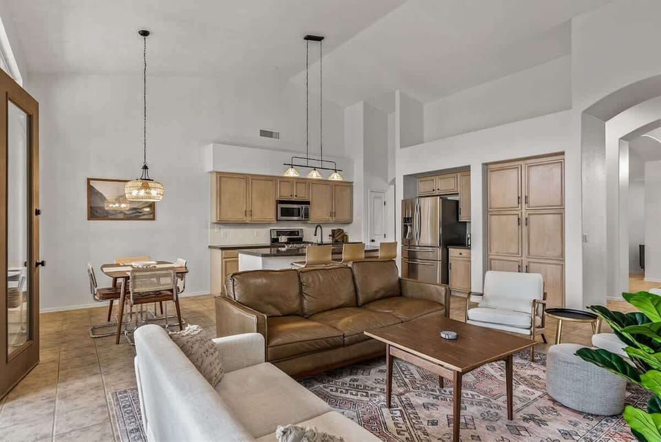 View to kitchen and dining area
