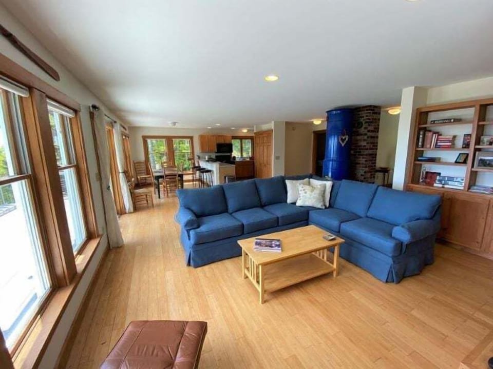 The main floor has an open floor plan