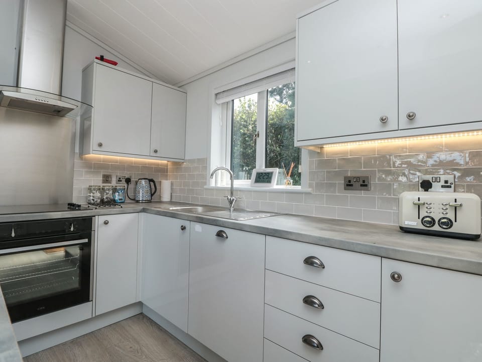 Fridge, dishwasher, electric kettle, toaster