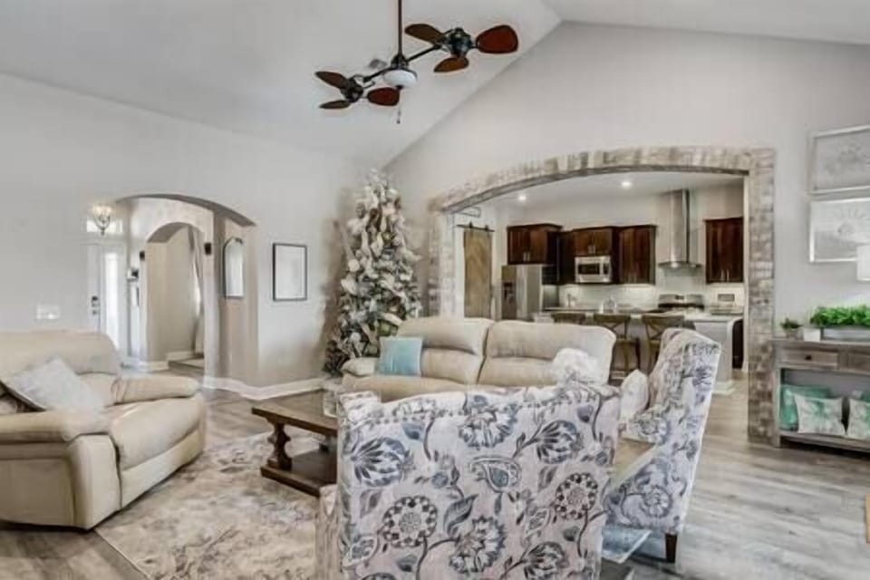 Spacious Living Room that opens into the Kitchen & Dining Area