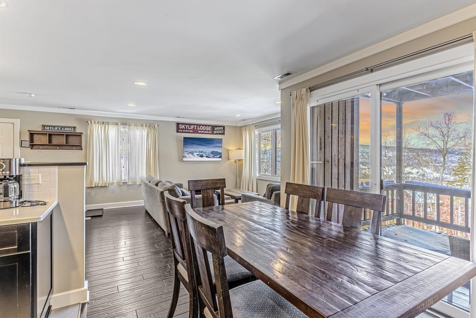 Large Dining Table with stunning Mountain Views
