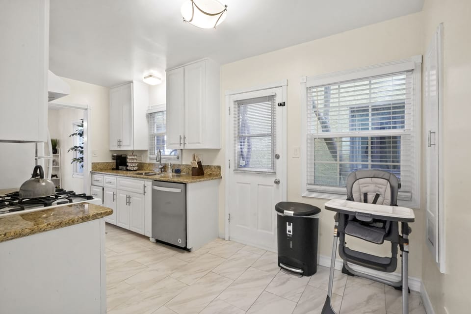 Full Size Kitchen with Stove, Refrigerator and all Cooking Essentials