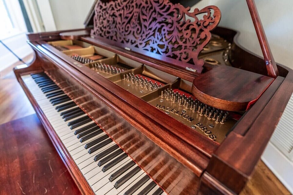This beautifully restored piano from the early 1900's fits this home from the same era beautifully. 