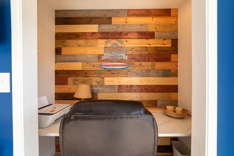 Working from home? Take advantage of the built in desk area.