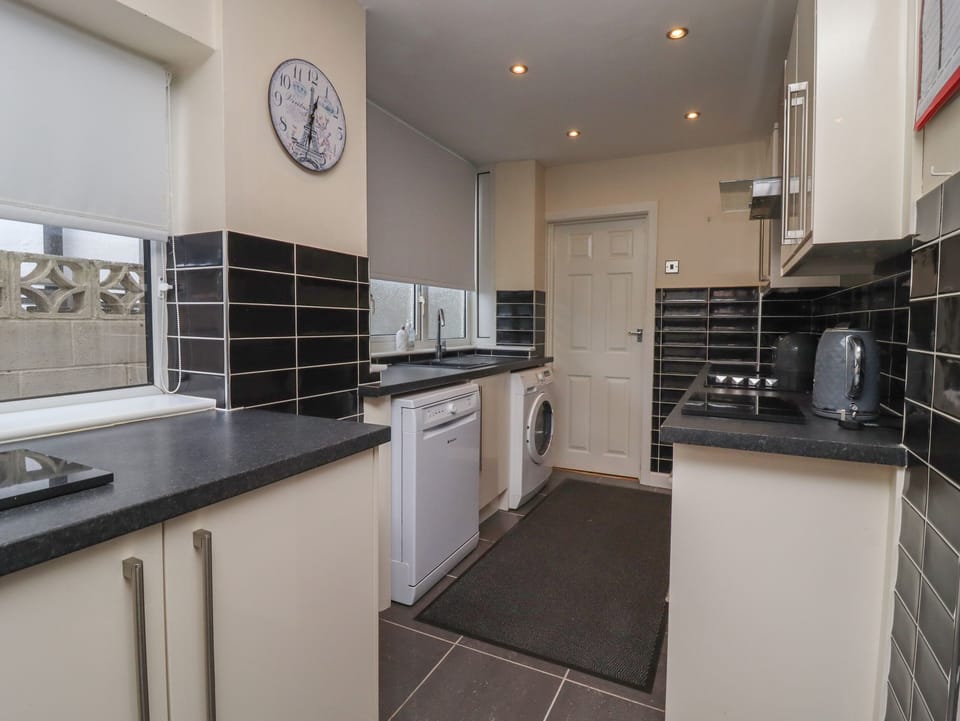 Fridge, dishwasher, electric kettle, toaster