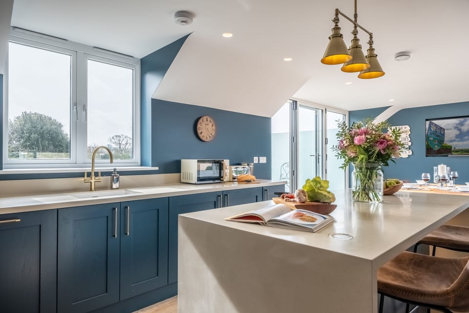 First floor: Bespoke kitchen with island