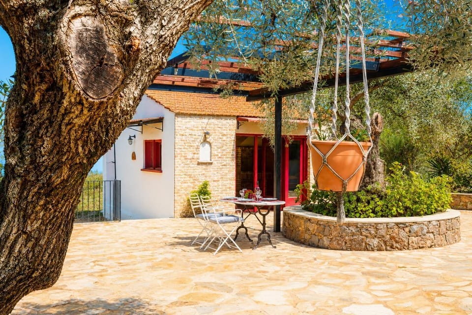 The outdoor area of the villa