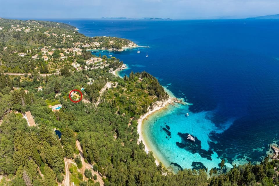 Aerial view showing location of cottage