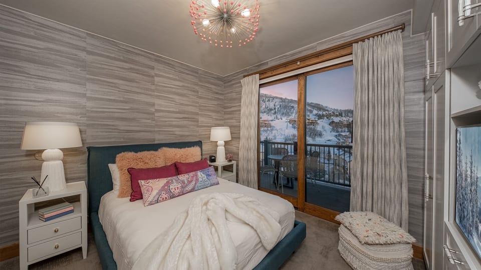 Bedroom 3, Main Level - Queen bed with balcony access