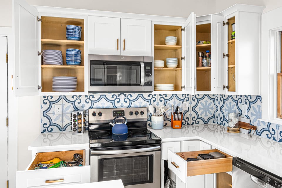 Fully stocked with dishware for the whole family 