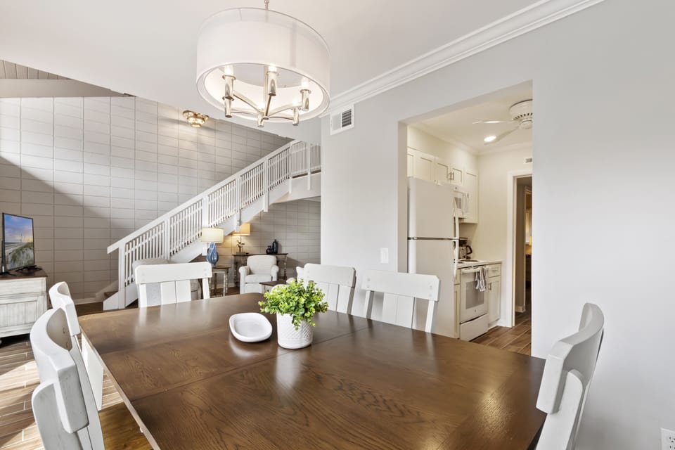 Dining table seats six