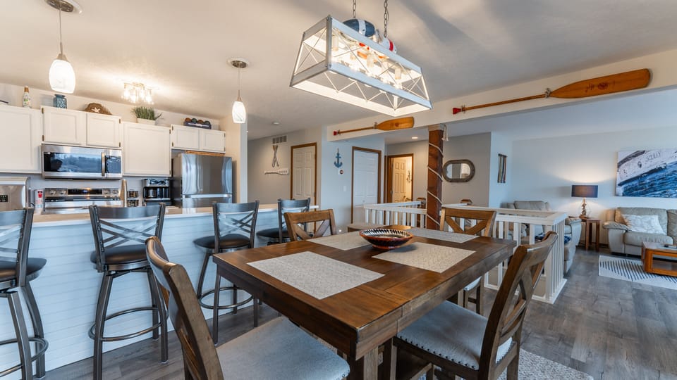 Dining room and kitchen
