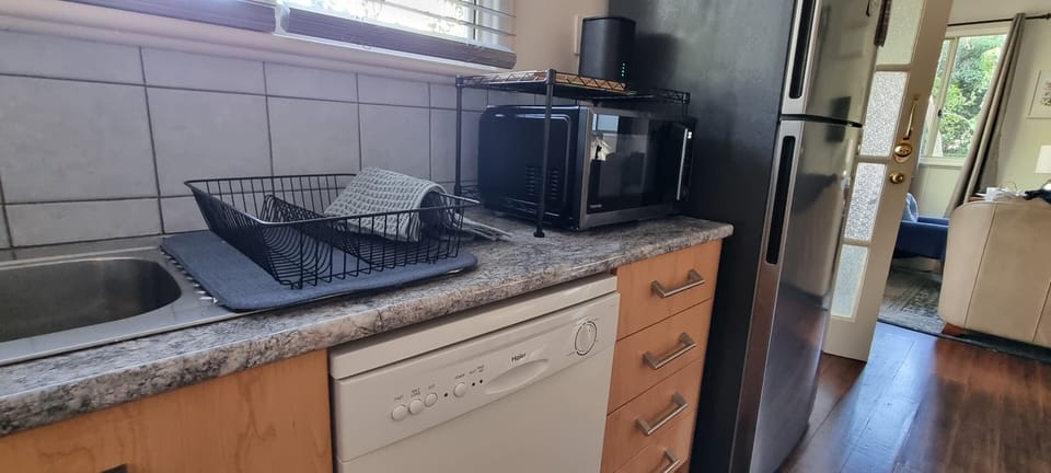 Family size fridge, microwave and airfryer