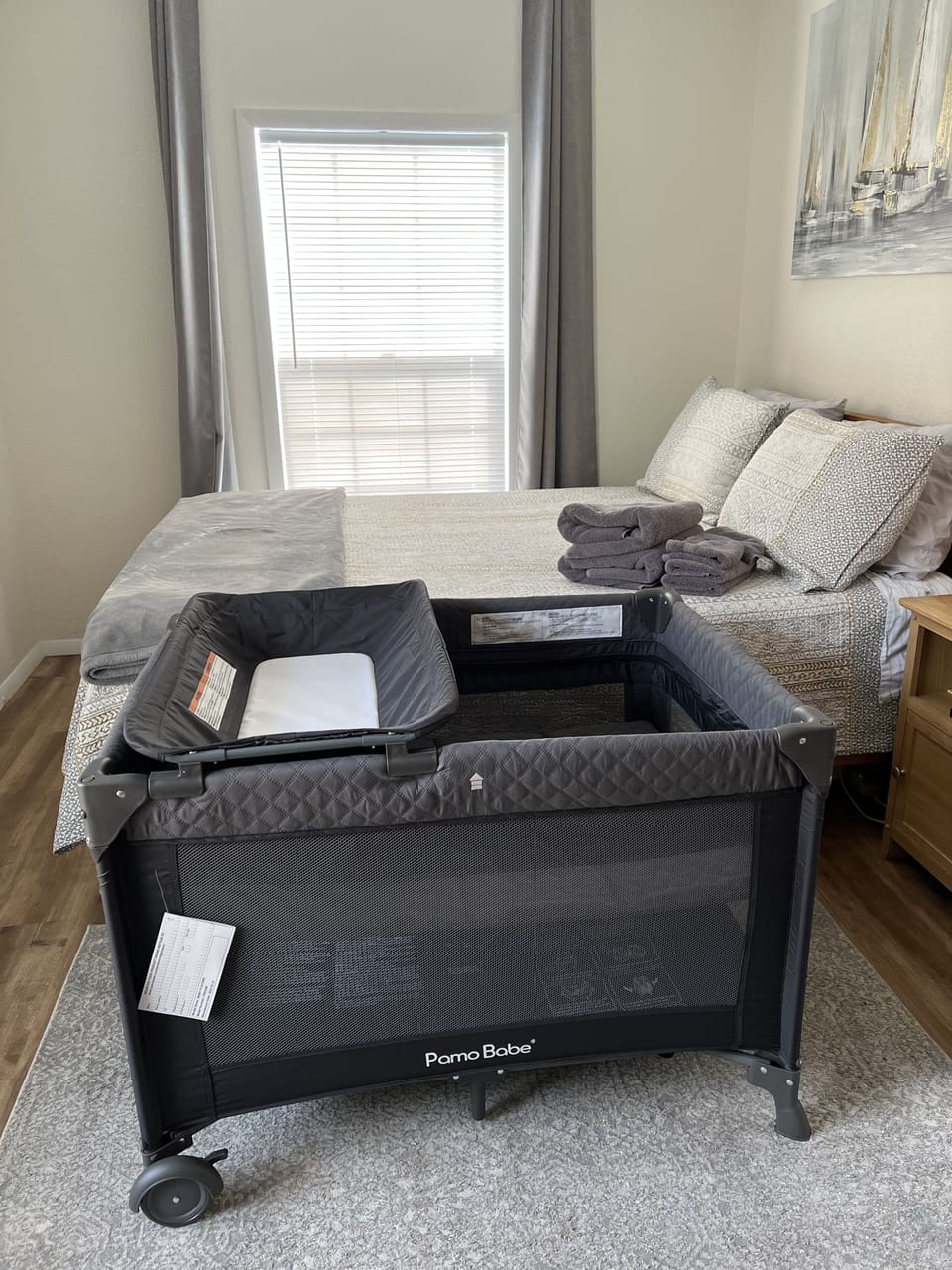 We offer portable crib
Let us know before coming, and we will prep it for you