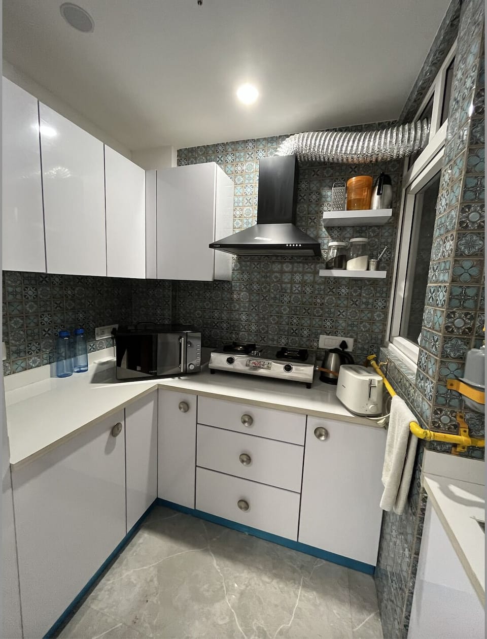 Fridge, microwave, toaster, mixer