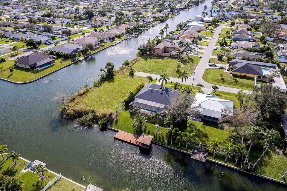 Bird Eye View of Villa Palm Tree
