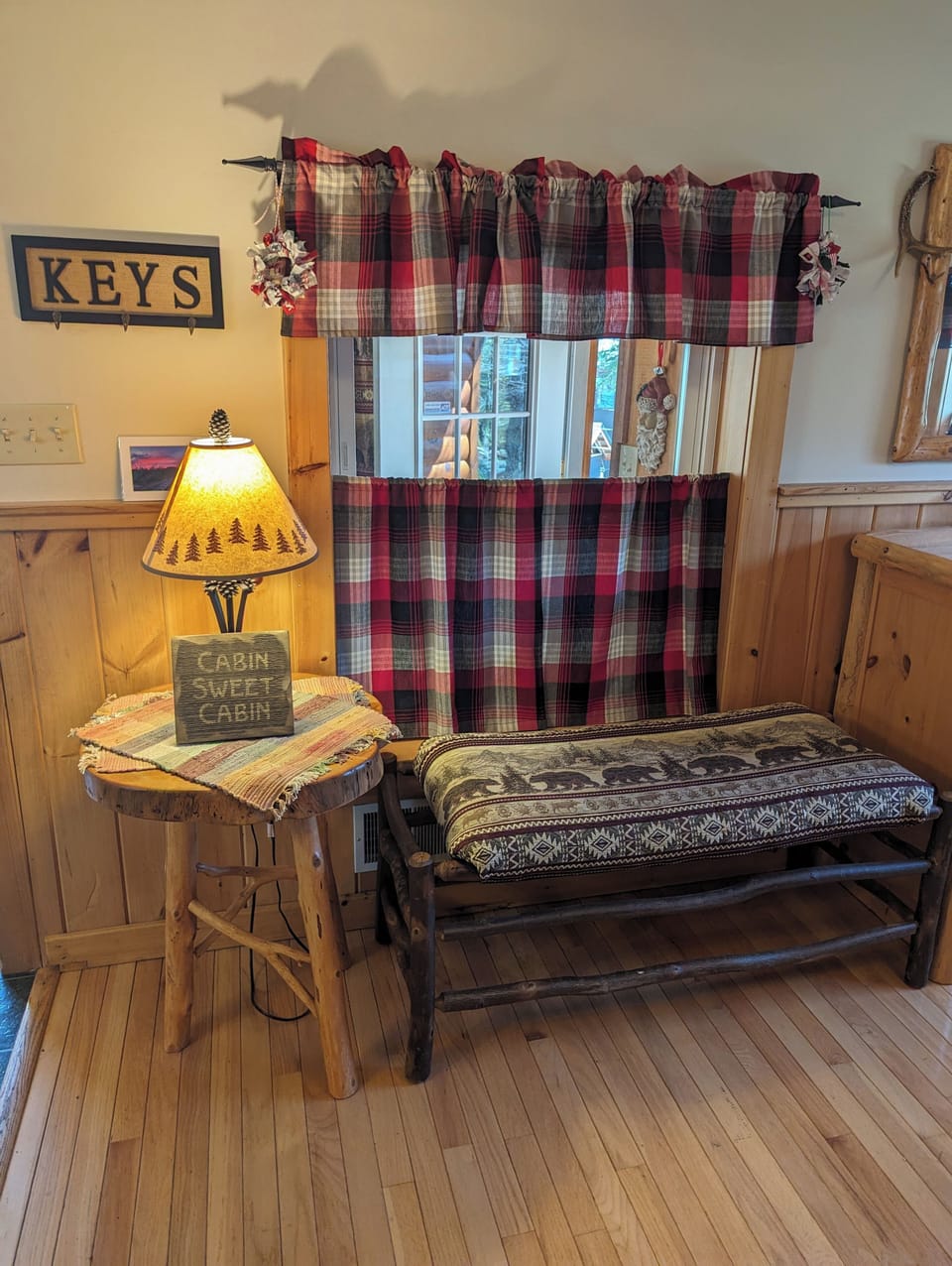 Bench by front door