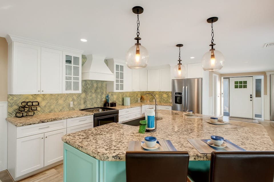 Kitchen Island seating on both sides!