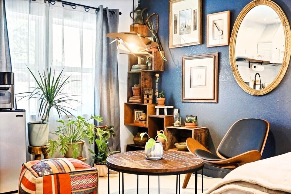 Vintage-inspired living room with timeless charm.